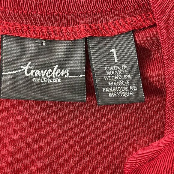 Travelers By Chico's Top Size 1 (8) Emerald Red NWOT - Picture 13 of 16